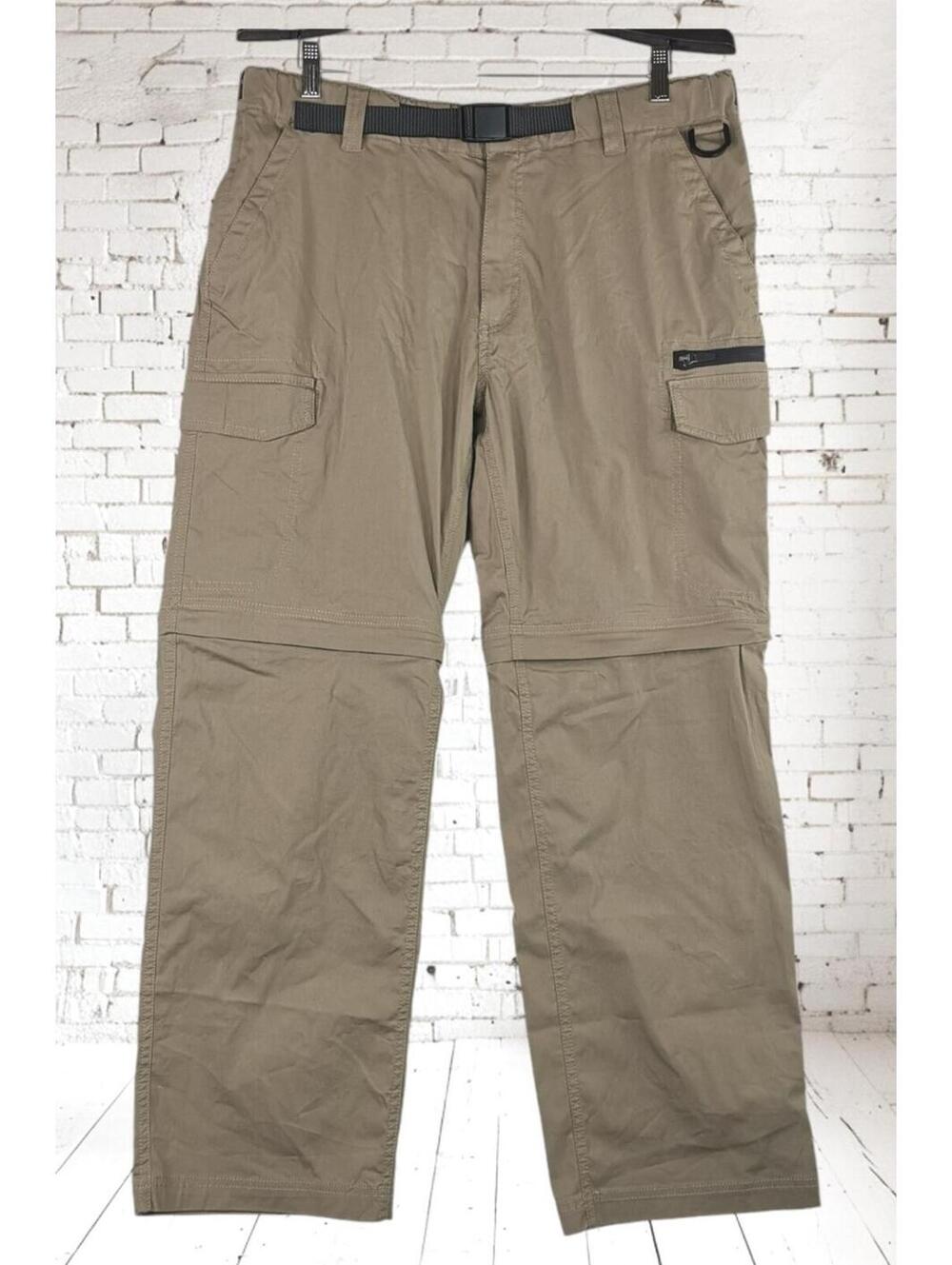 The B.C. Clothing Men's Size Lx30 36x30 Cargo KHAKI Pants Belt Buckle Pockets